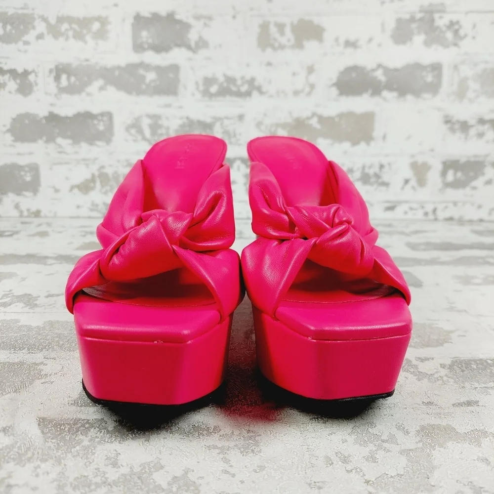 New Open Edit Kaia Knot Square Toe Platform Sandals T260